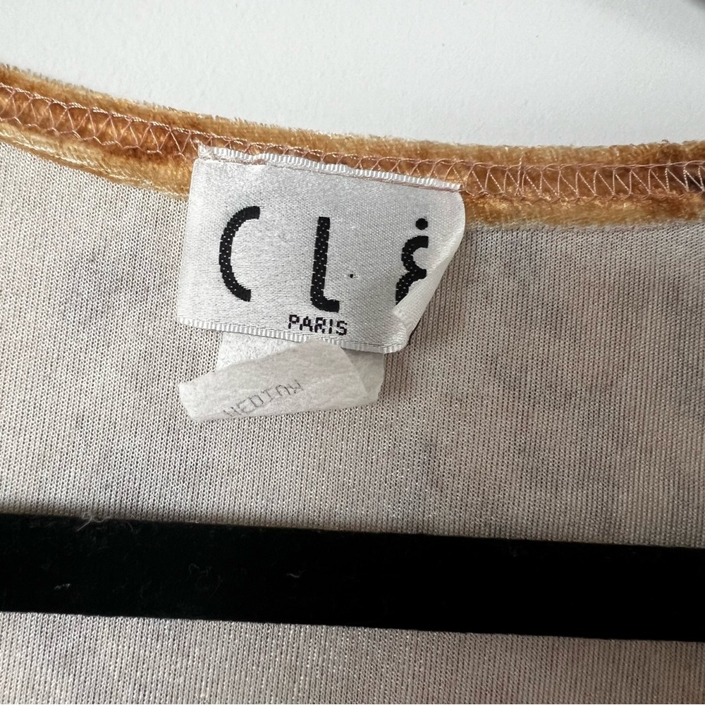 Vintage 90s CLE Paris Velvet Baby Tee Made in USA - Picture 4 of 4